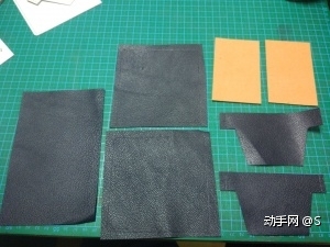 下料裁皮，右上和内芯报废（右上黄色）
