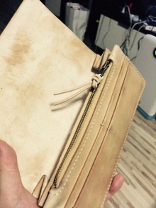 学做的第二个包,牛皮长夹