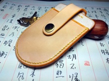 韩舍手作~~指刀刀鞘两只~~原色与复古植鞣