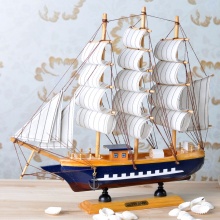 木质帆船工艺品模型个性创意礼物玄关摆件一帆风顺乔迁贺喜之礼