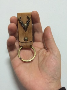 手工皮具鹿头钥匙扣