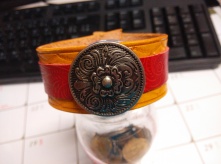 环保皮腕带及第二次试作皮戒指