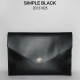 Simple Black极简风黑色牛皮文件夹手包